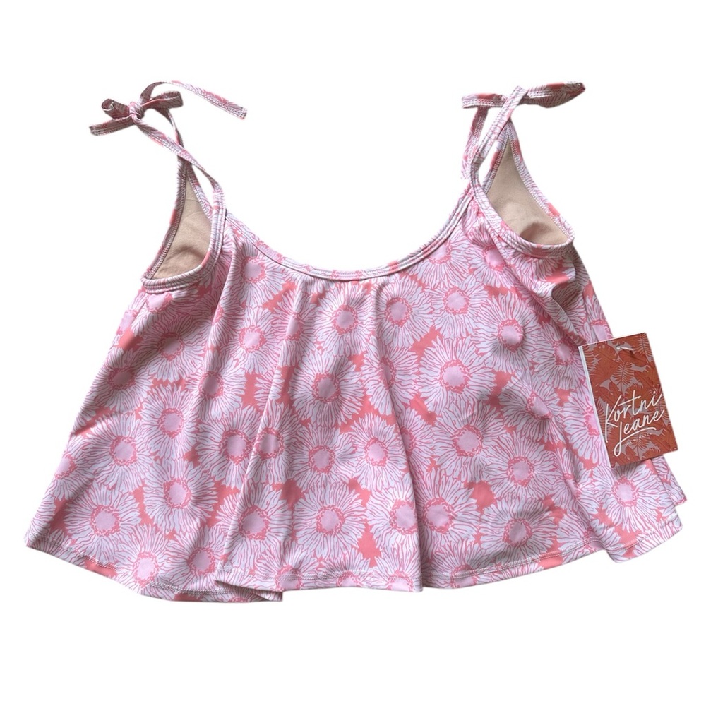 Kortni Jeane Swim Swing Top- Pink Daisies